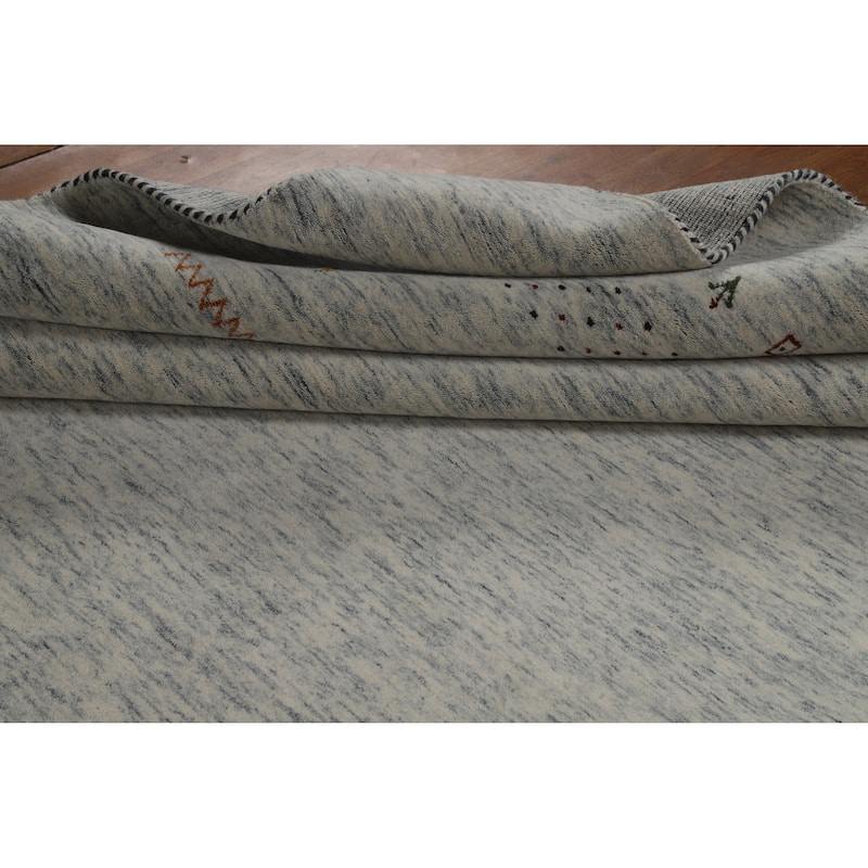 Hand Knotted Oriental 100% Wool Carpet Tribal Animal Pictorial Greys & Charcoal Gabbeh Area Rug - 10' 0'' X 8' 3''