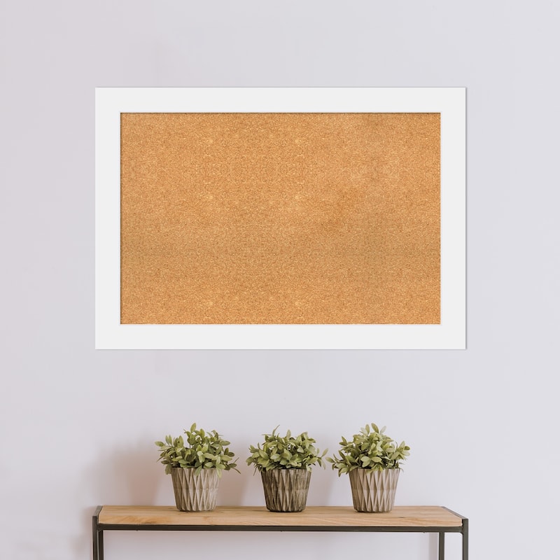 Corvino Wood Framed Natural Corkboard Bulletin Board
