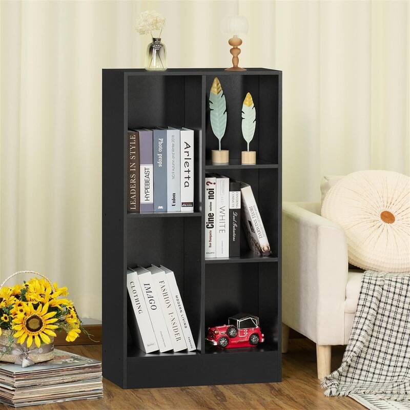 5 Cube Bookshelf Small Modern Horizontal Bookcase - 9.56"D x 19.68"W x 41.06"H