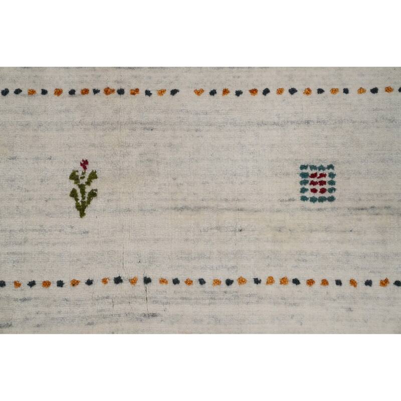 Hand Knotted Oriental 100% Wool Carpet Tribal Animal Pictorial Beige & Ivories Gabbeh Area Rug - 12' 0'' X 9' 2''