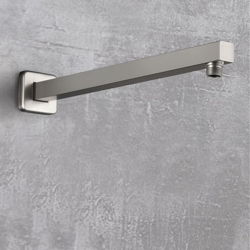 16 Inches Shower Extension Arm Universal Shower Straight Wall-Mounted Shower Arm with Flange for Bathroom Rainfall Showerhead