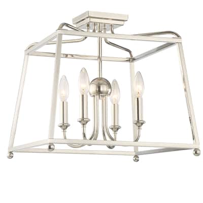 Libby Langdon for Crystorama Sylvan 4 Light Polished Nickel Ceiling Mount