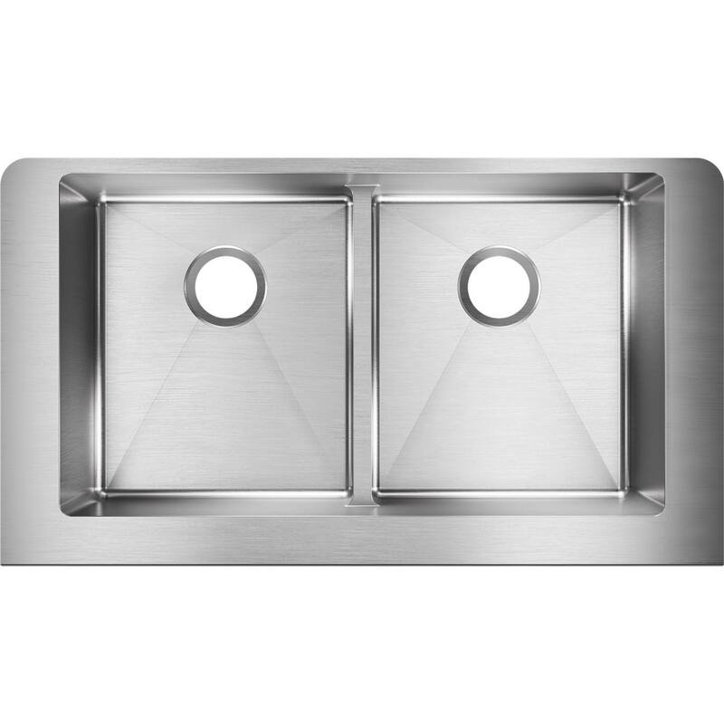 Elkay Crosstown Stainless Steel 35-7/8" x 20-1/4" x 9", Equal Double Bowl Farmhouse Sink with Aqua Divide