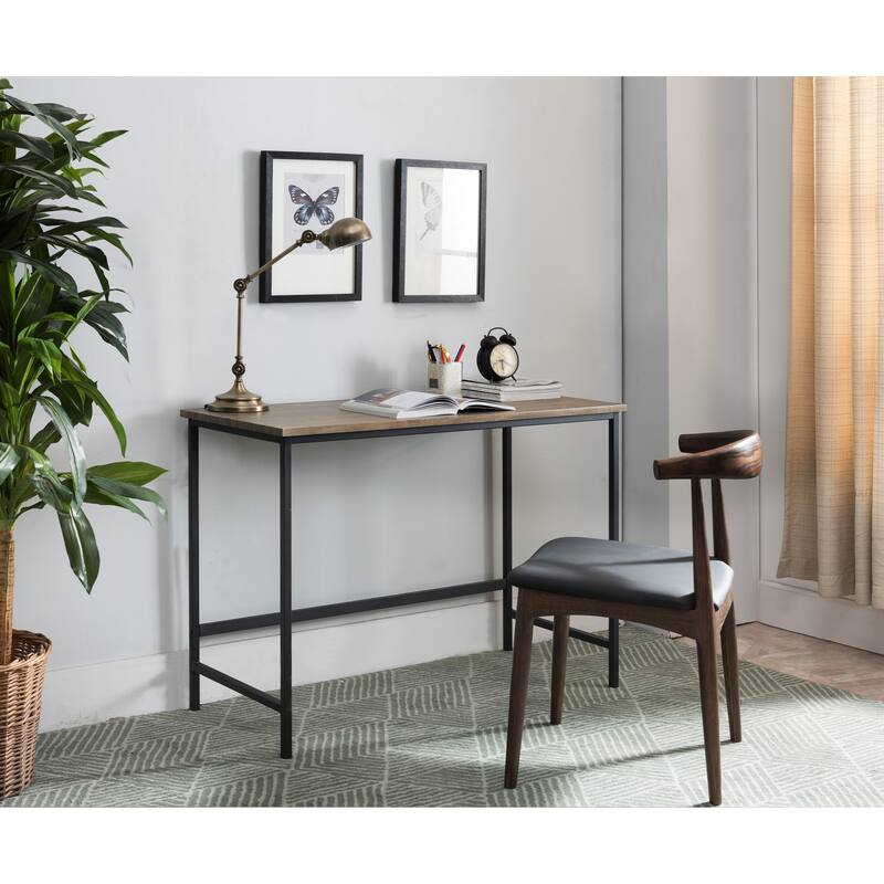 Black, Grey Wood Metal Desk