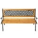 preview thumbnail 1 of 2, FarmHome Outdoor Patio Park Cast Iron Garden Porch Chair Bench - Natural - 49.5 inches x 20.5 inches x 29 inches