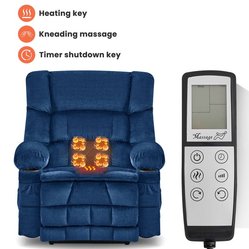 Dual Motor Large Power Lift Recliner Chair for Elderly, Lay Flat Lift Chair with knead the waist and heat, Big Lift Recliner
