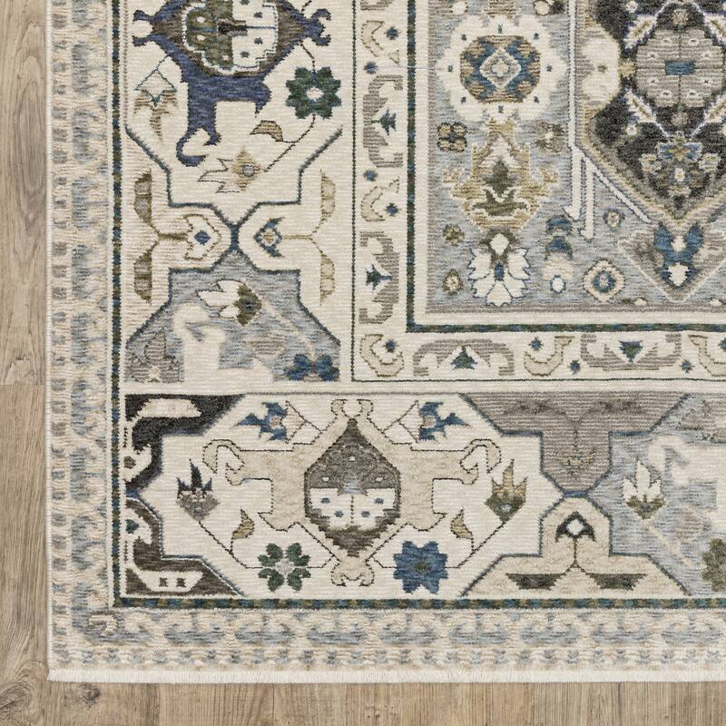 Style Haven Henretta Bordered Medallions Fringe Edge Area Rug