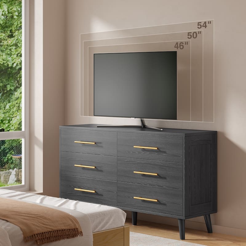 5/6/Chest of Drawers Dresser Modern Drawers with Metal Handles, Wood Storage Dresser for Bedroom, Living Room, Entryway