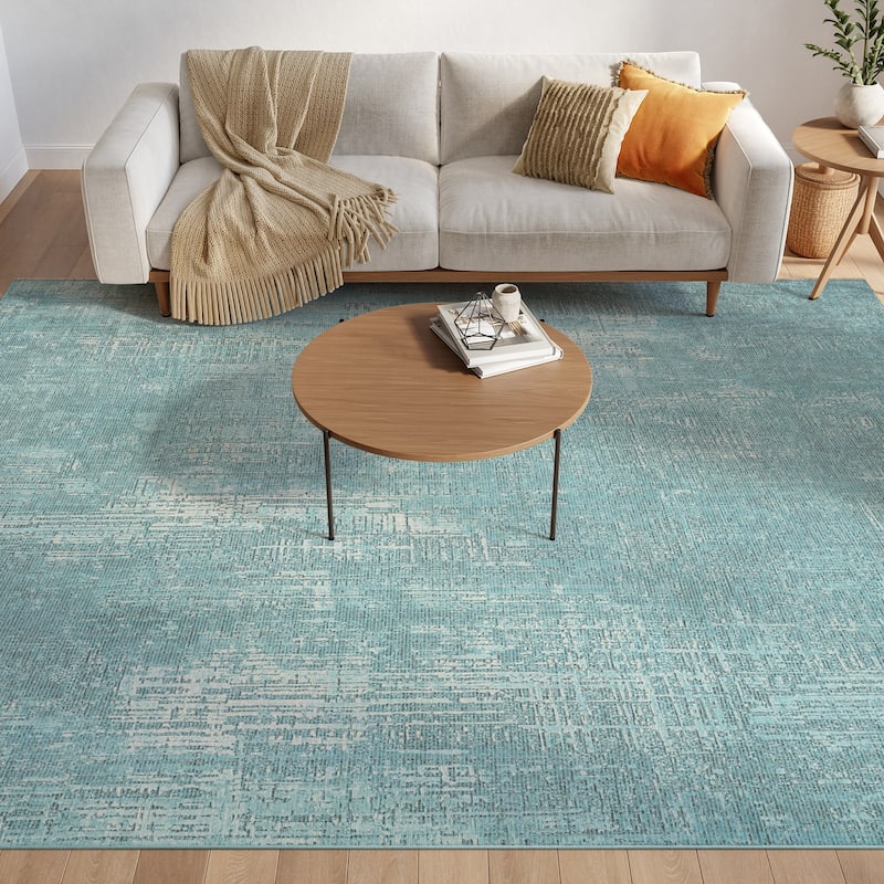 Nourison Botanical Washables Indoor only Abstract Area Rug - Green - 7'6" x 9'10"