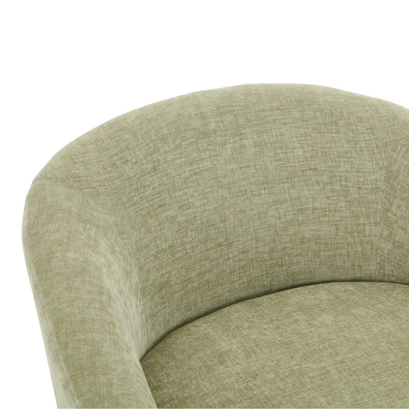 Contemporary Chenille Swivel Accent Chair, 360° Rotating Barrel Chair with Plush Cushioning for Living Room & Office, Green
