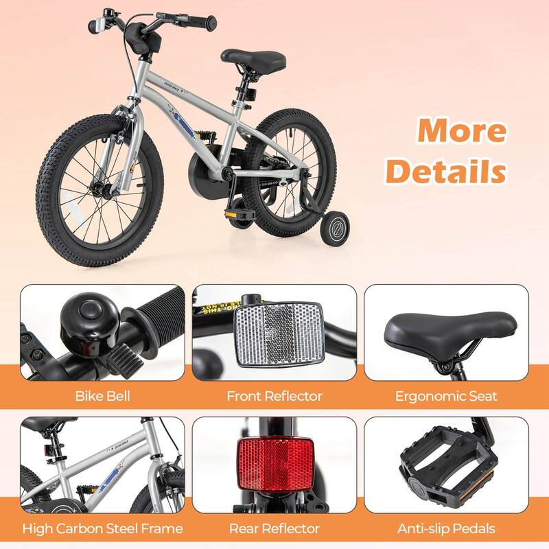 Costway 14/16/18-Inch Kid’s Bike for 4-7 Years Old with Adjustable - See Details