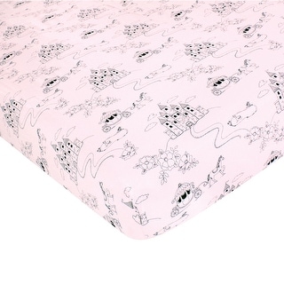 Hudson Baby Infant Girl Cotton Fitted Crib Sheet, Fairytale Princess, One Size - Fairytale Princess - One Size