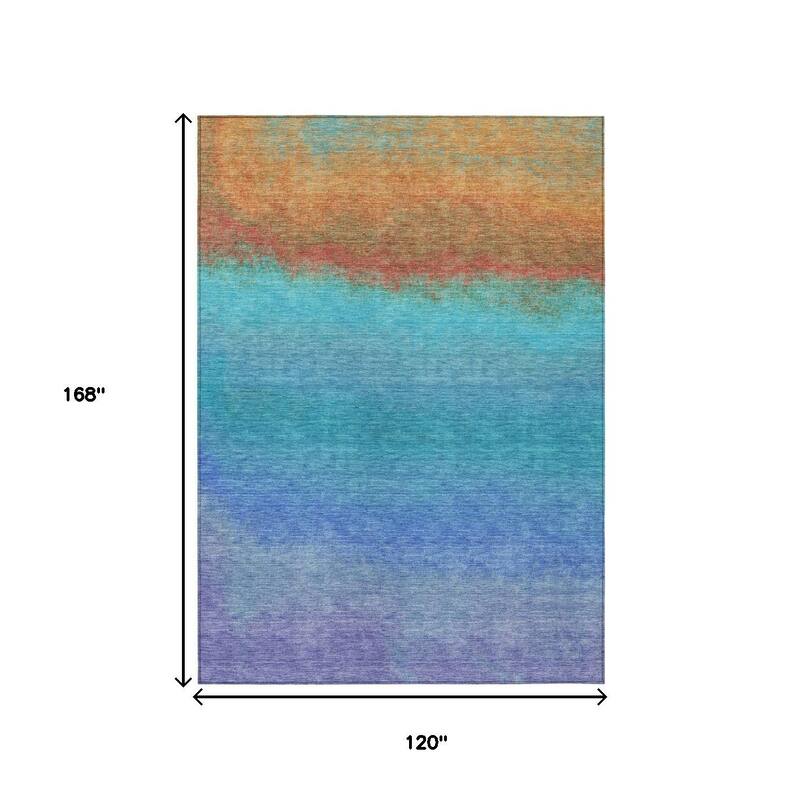 HomeRoots Ombre Transitional Rectangle Outdoor Rug