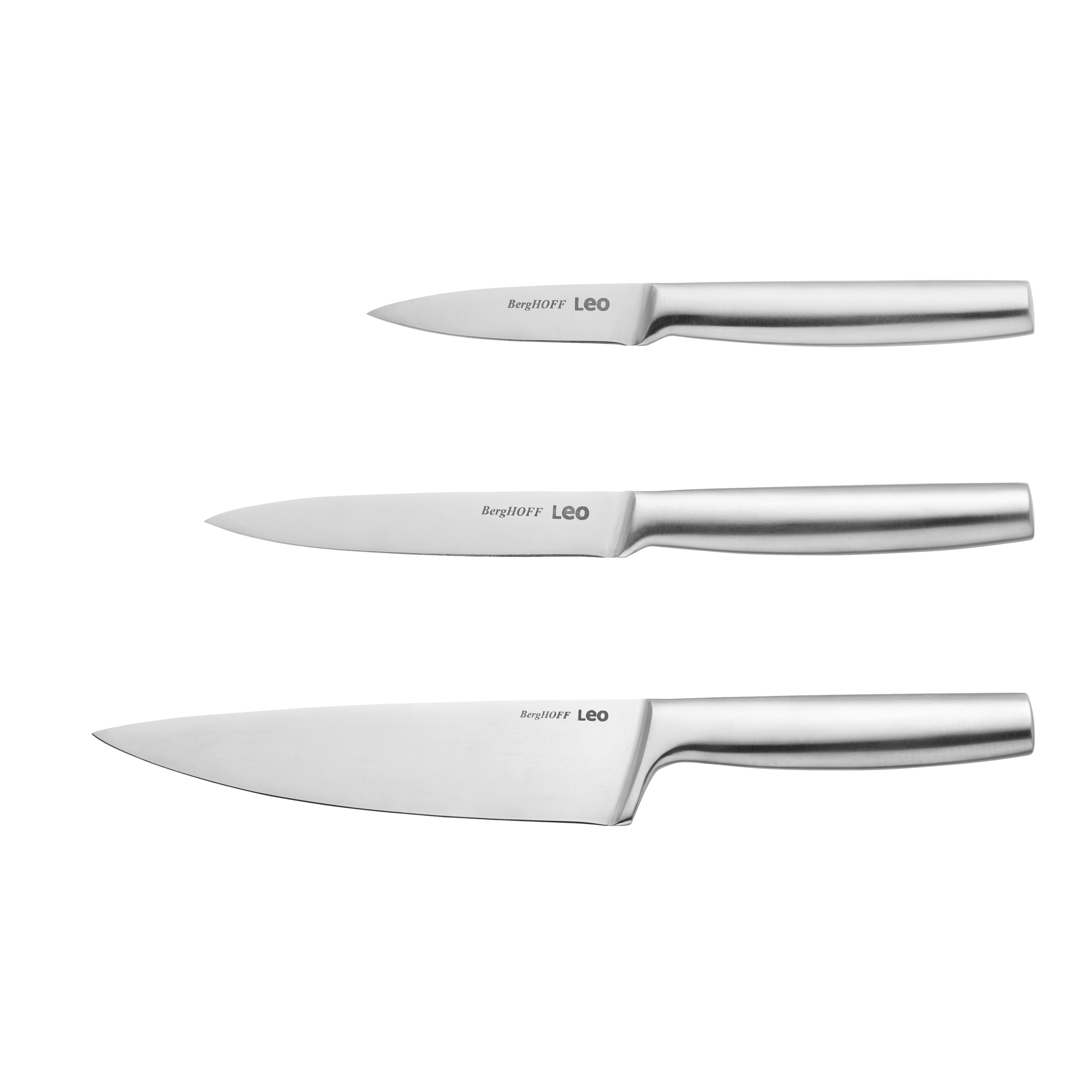 BergHOFF Leo Stainless Steel Knife Set with Block - Gray, 6 pc