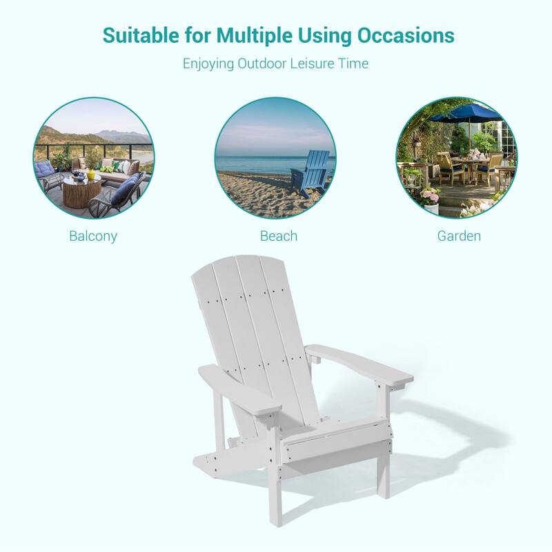 Bonosuki Weather-resistant Wood Outdoor Adirondack Chairs-Set of 4