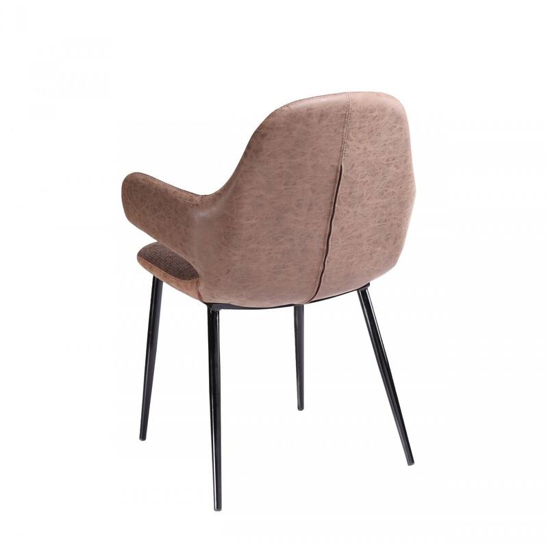 23-Inch Upholstered Arm Chair with Round Arms and Metal Frame - 24” x 23” x 33”