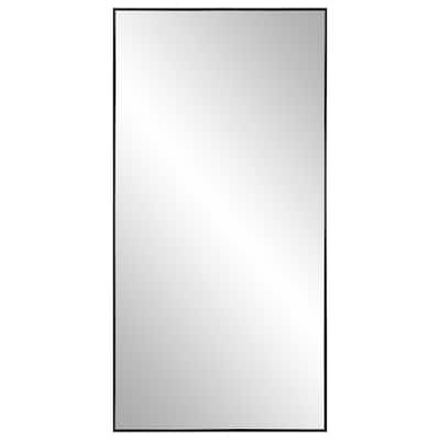 Copper Grove Black Long Rectangular Slim-framed Wall Mirror