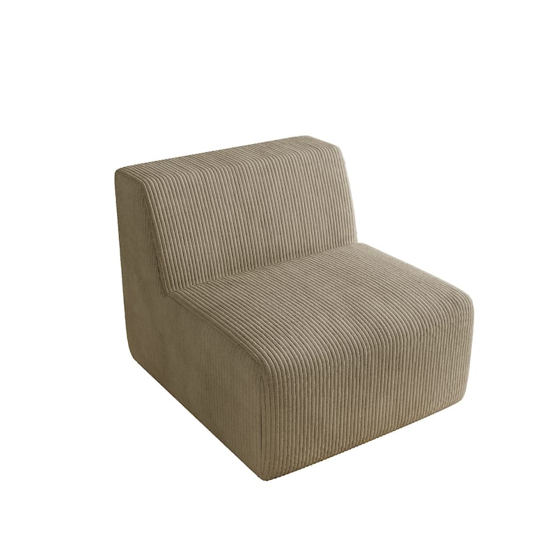 Modern 34" W Upholstered Fully Sponge Molded Armless Accent Chair