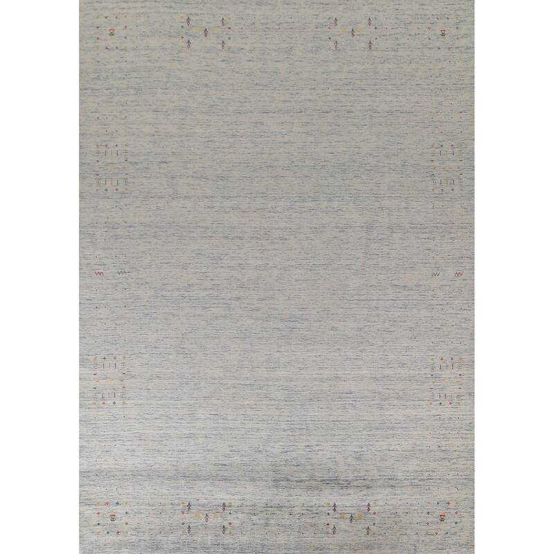 Gabbeh Indian Area Rug Hand-Knotted Wool Carpet - 9'0"x 11'8"