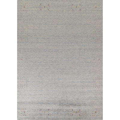 Gabbeh Indian Area Rug Hand-Knotted Wool Carpet - 9'0"x 11'8"