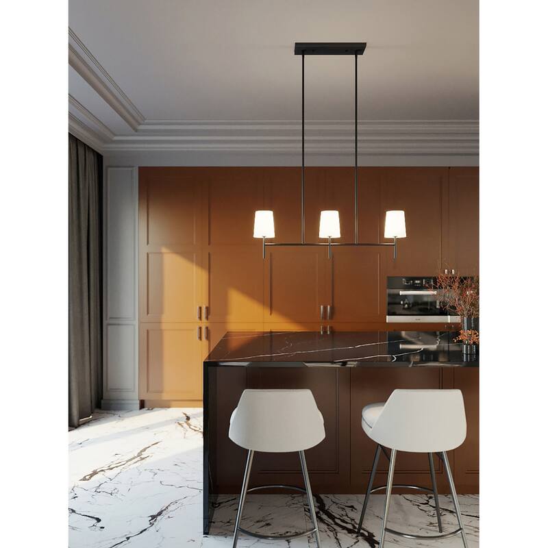 AFX ROSP3605CB Rose 3 Light 36" Wide Linear Chandelier with White