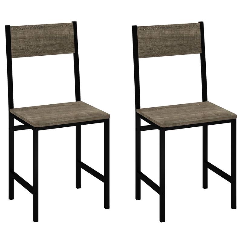 Gymax Set of 4 Dining Chairs w/Metal Legs Slanted Back Wide Seat for
