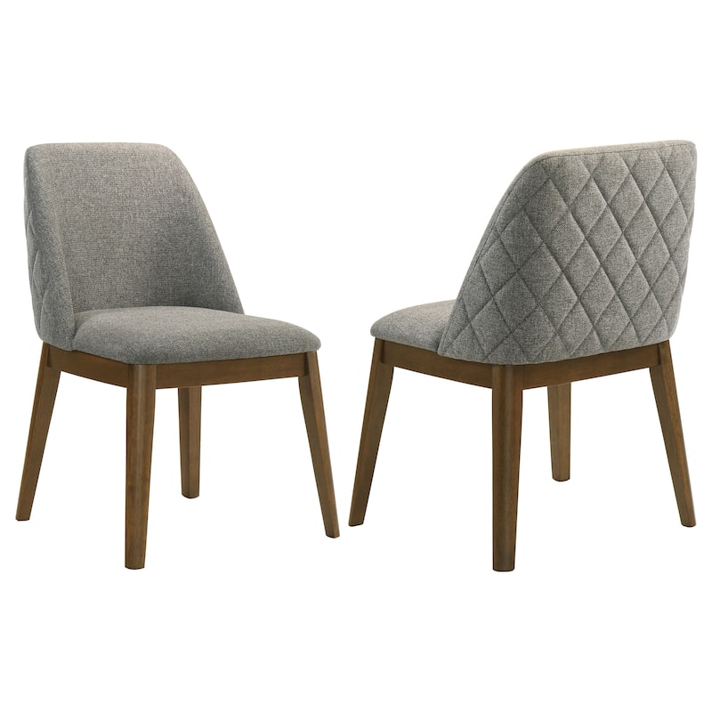 Franklin Upholstered Dining Side Chair Grey (Set of 2) - Grey / Dark Oak