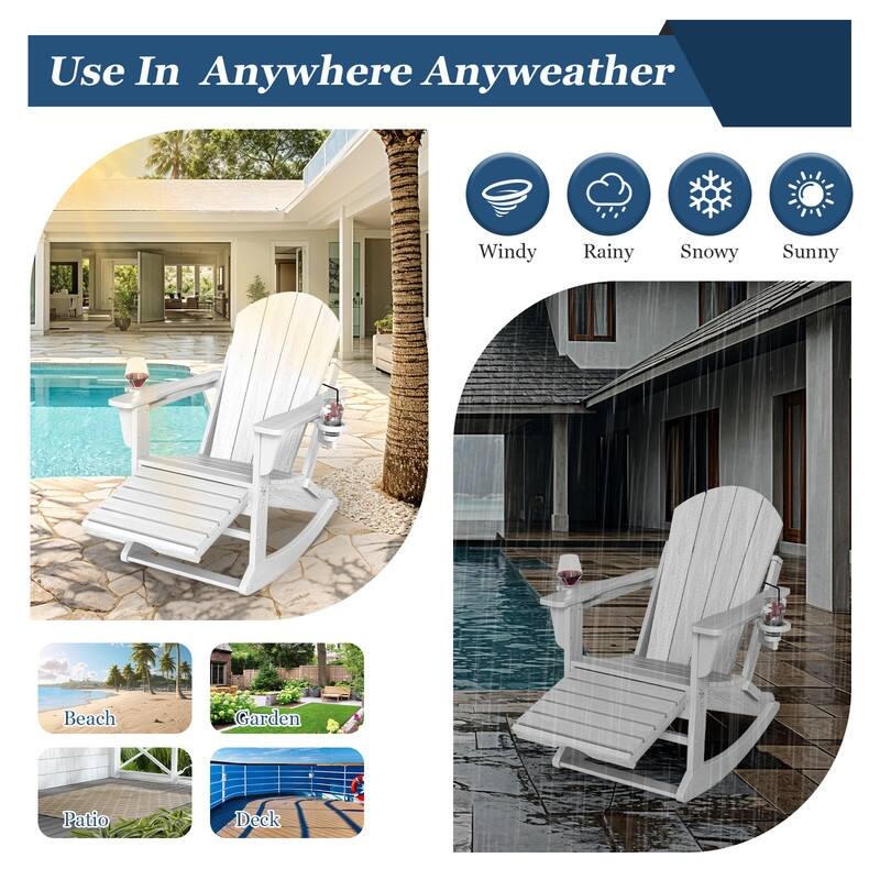 Foldable Outdoor Rocking Chair – Removable Wheels, Ergonomic & Weatherproof