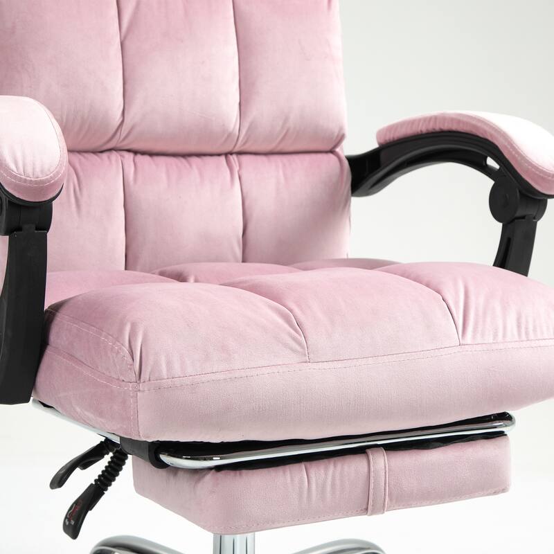 AVAWING Velvet Executive Chair Ergonomic Office Chair with Footrest