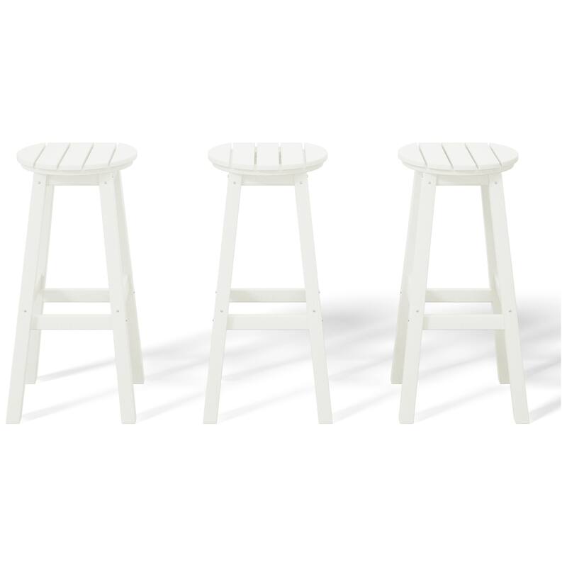 Laguna Hdpe All Weather Outdoor Patio 29" Round Bar Stool (Set Of 3)