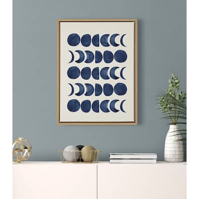 Kate and Laurel Sylvie 901 Moon Phases Framed Canvas by Teju Reval