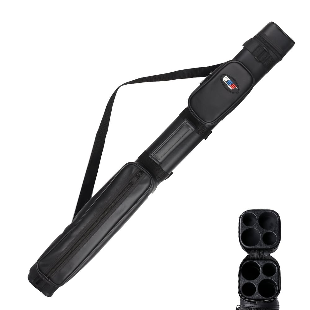 GSE™ 2x2 Square Hard Billiard Pool Cue Stick Carrying Case, Billiard Cue Case Holds 2 Butts/2 Shafts (5 Colors)