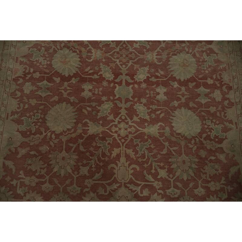 Hand Knotted Oriental 100% Wool Carpet Traditional Geometric Red Ziegler Area Rug - 9' 5'' X 6' 10''