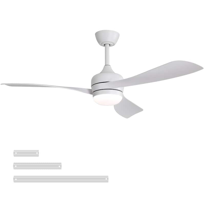 52-Inch Ceiling Fan With 3 ABS Blades,Remote Control,Reversible DC Motor,3 Downrods(5/10/24-Inch) Available,LED Dimmable