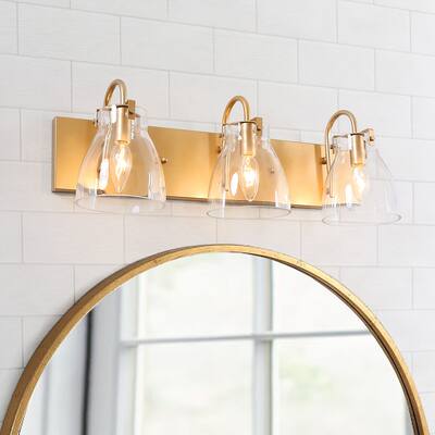 Glava Modern Gold Linear Bathroom Vanity Lights Glass Wall Sconces