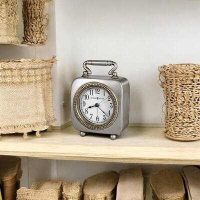 Howard Miller Vintage Metallic Alarm Clock with Antiqued Finish