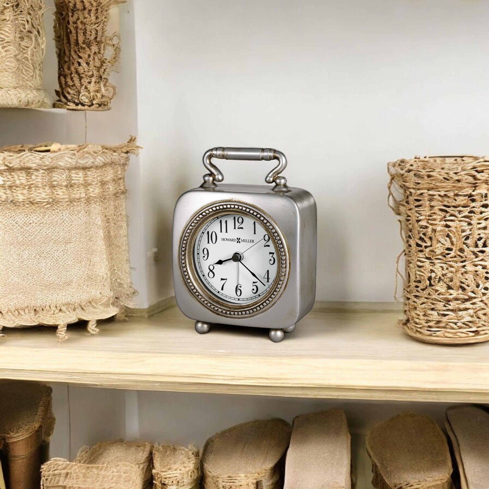 Howard Miller Vintage Metallic Alarm Clock with Antiqued Finish
