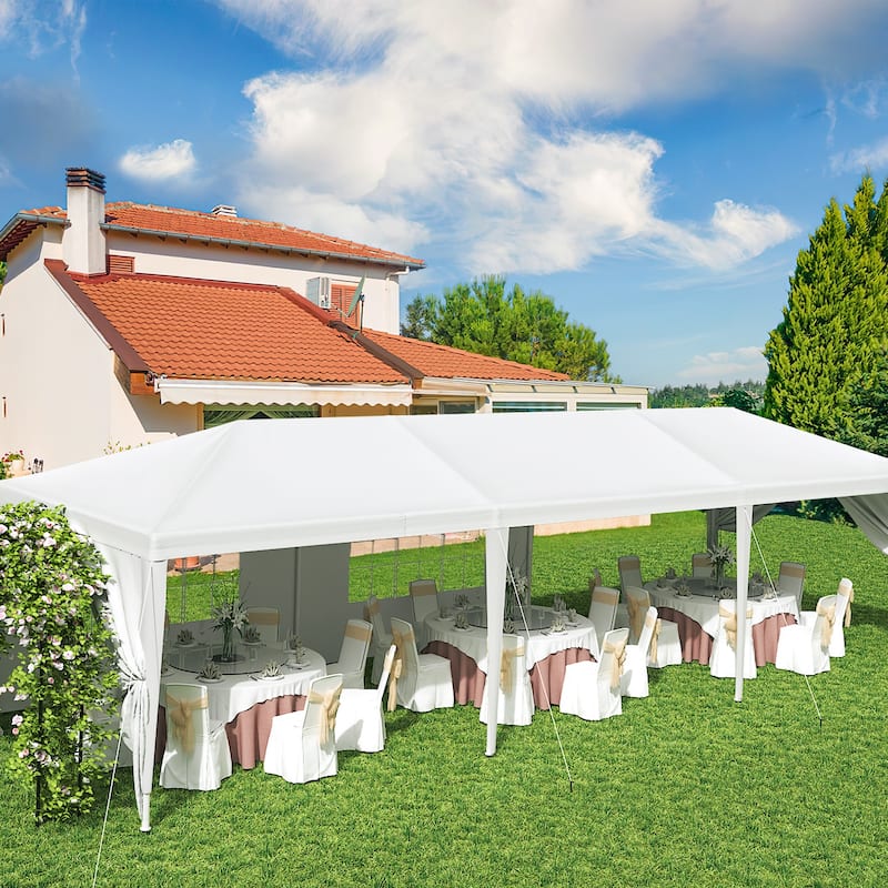 Lacoo 10' x 30' Outdoor Gazebo Party Tent Patio Canopy Camping Shelter Pavilion w/Removable Sidewalls Carport Cater BBQ Events