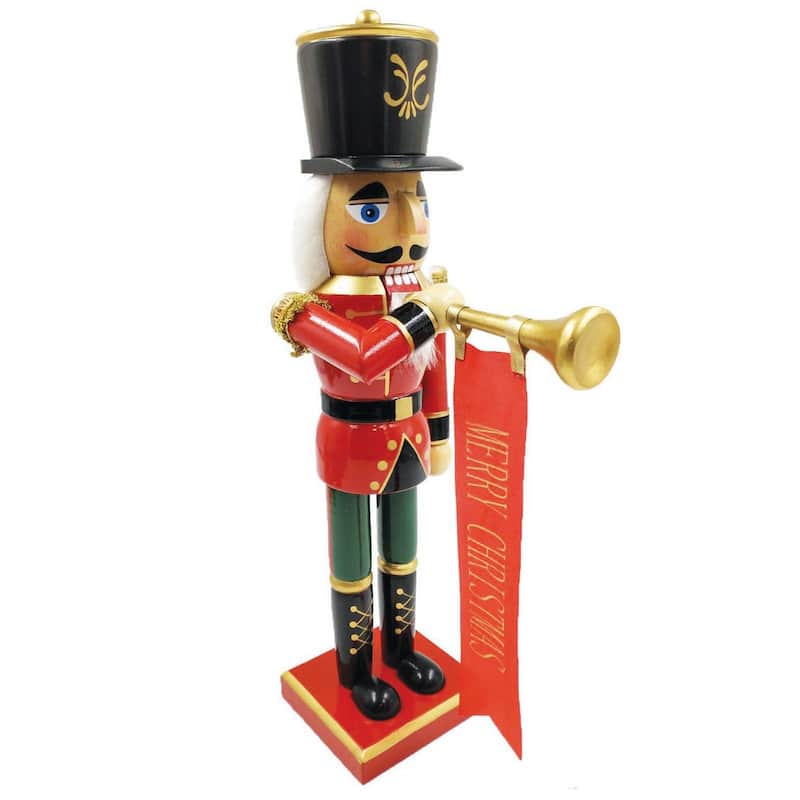 14.25" Bugling "Merry Christmas" Nutcracker
