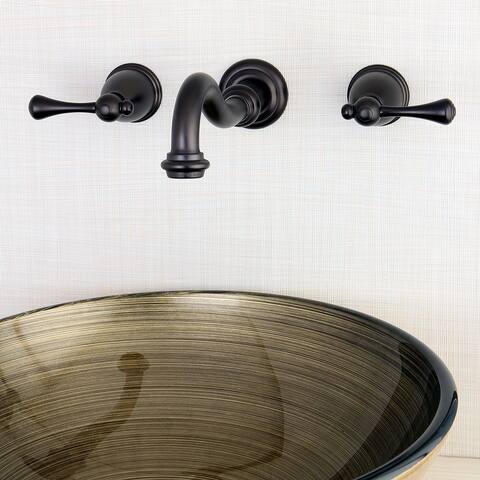 Vintage Two-Handle 3-Hole Wall Mount Bathroom Faucet