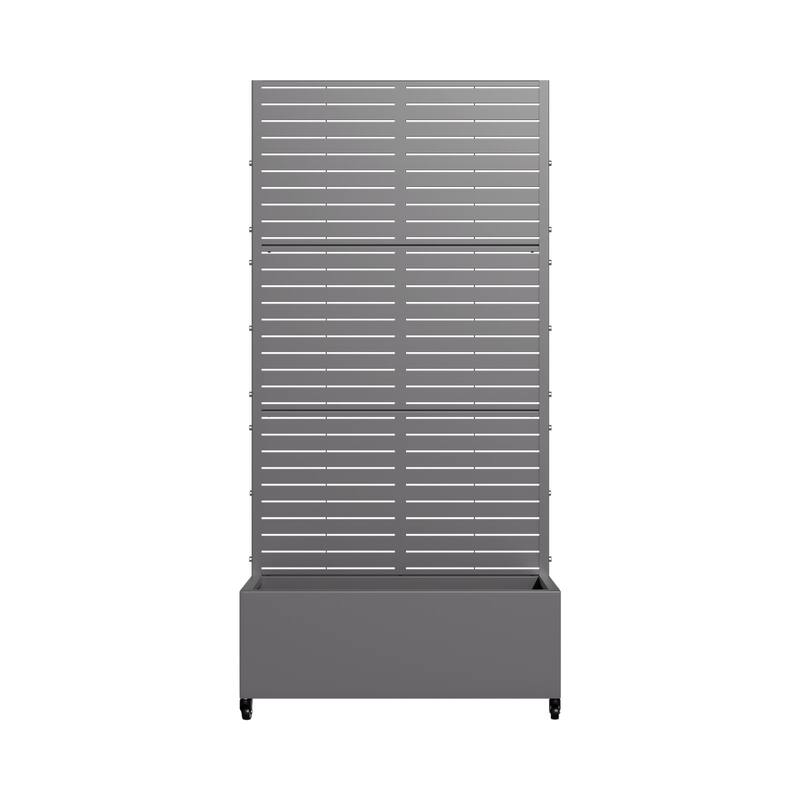 Metal Movable Planter Box with Trellis Privacy Screen Planter Box with Lockable Wheels - 72"x35"