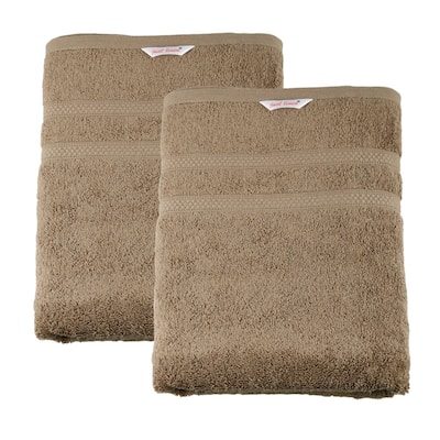 Just Linen Luxury 100 Percent Cotton Soft and Elegant Terry Pair of Bath Towels 30 by 54 inchs Café Mocha Color