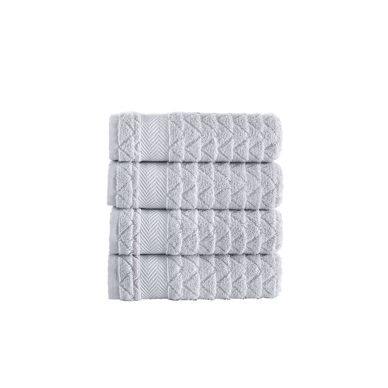 Brooks Brothers Herringbone 4 pcs Hand Towels - Silver