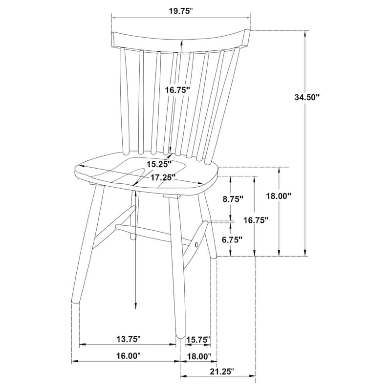 Hollyoak Black Windsor Wood Dining Side Chair (Set of 2)