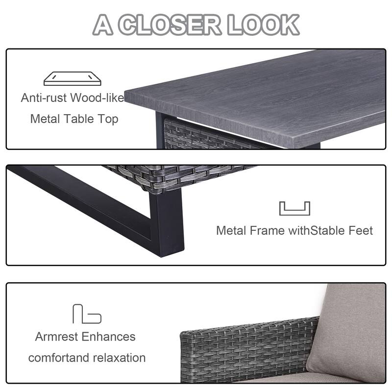 Gymojoy Sectional Sofa High Back Patio Sofa