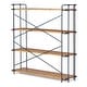 preview thumbnail 1 of 10, Yorktown Industrial 4-shelf Firwood Bookcase by Christopher Knight Home Antique Brown+Blue+Black