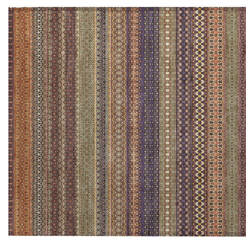 Elri Stripe Weather Resistant Blended Style Outdoor Rug