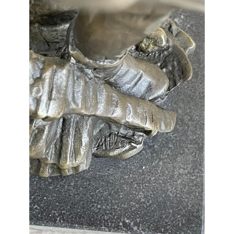 Clic Cowboy By Milo Bronze Sculpture Statue Original Marble Base Figurine Art