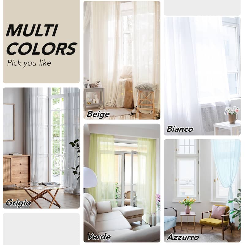 Grommet Sheer Curtain for Living Room 2 Panels