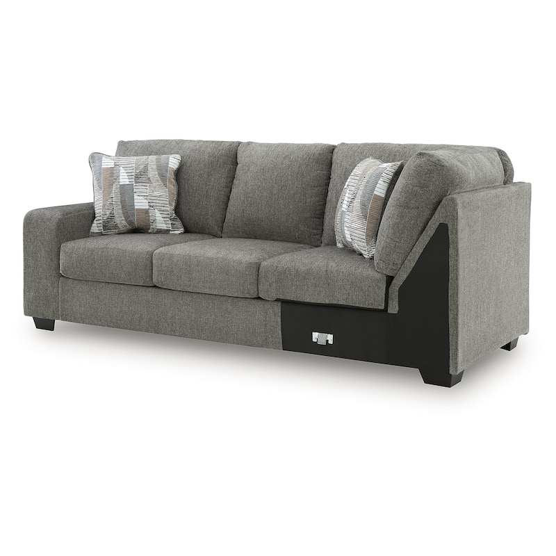 Signature Design by Ashley Seyler Lane Gray 3-Piece Sectional with Chaise - 144" W x 93" D x 39" H